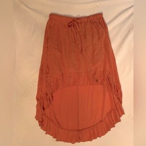 Orange hi-low skirt